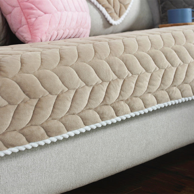 Thicken Plush Quilted Sofa Towel Sofa Cover Anti-slip Couch Covers