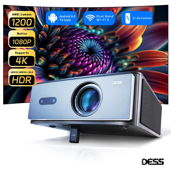 C4 PRO 1080P Projector Full HD 4K 1200ANSI Projectors Video Smart TV for Home 32GB Movie Theater Beamer