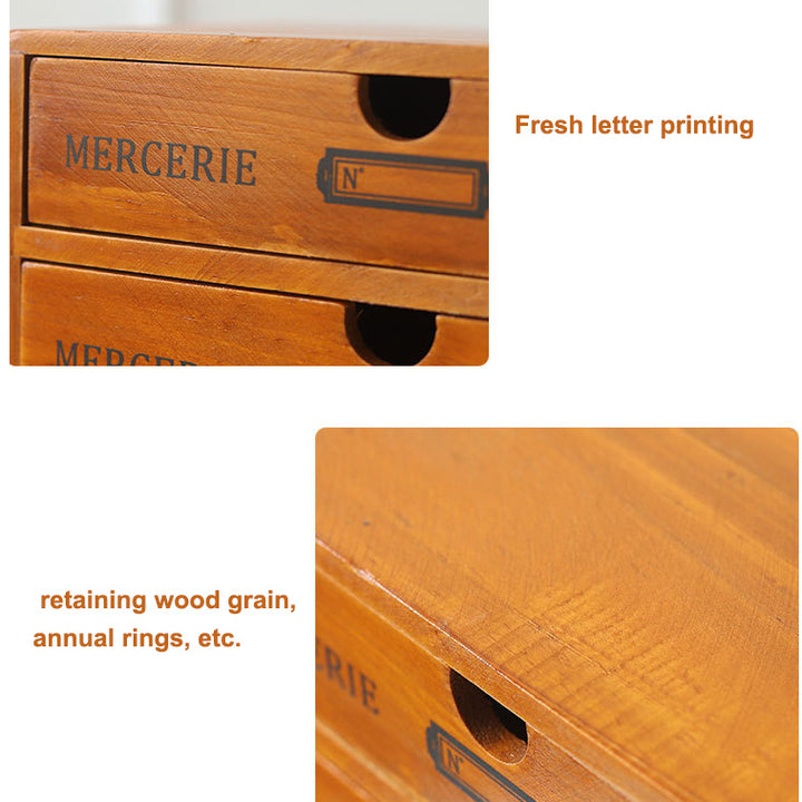 Retro wooden drawer storage cabinet