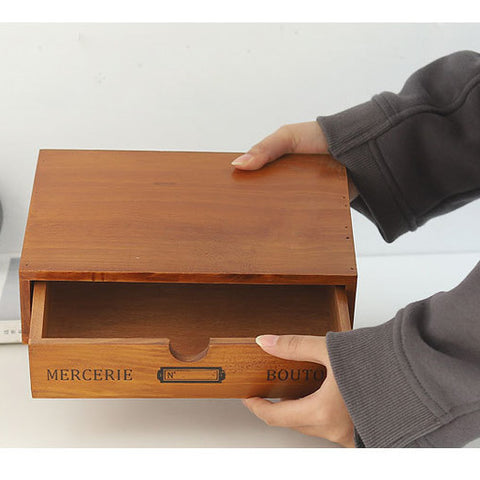 Retro wooden drawer storage cabinet