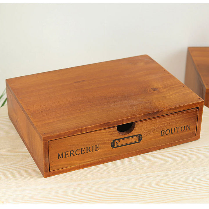 Retro wooden drawer storage cabinet