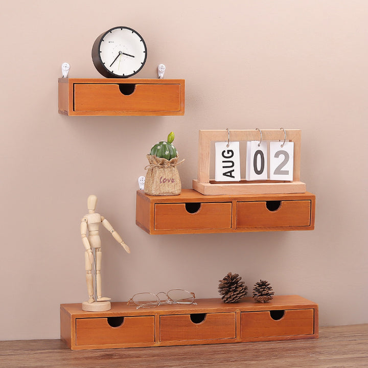 Retro wooden drawer storage cabinet