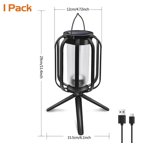 Solar Lanterns Outdoor Hanging Lights Waterproof 2 Charging Way Solar Flame Light for outside Decorative Lantern for Christmas